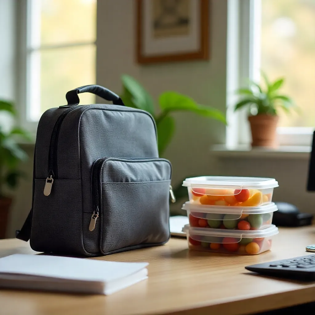 Clean lunch bags in a row